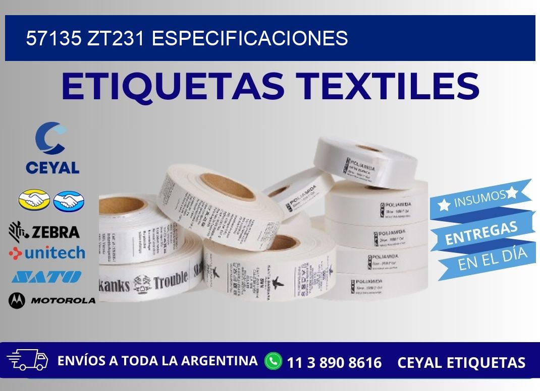 57135 ZT231 especificaciones