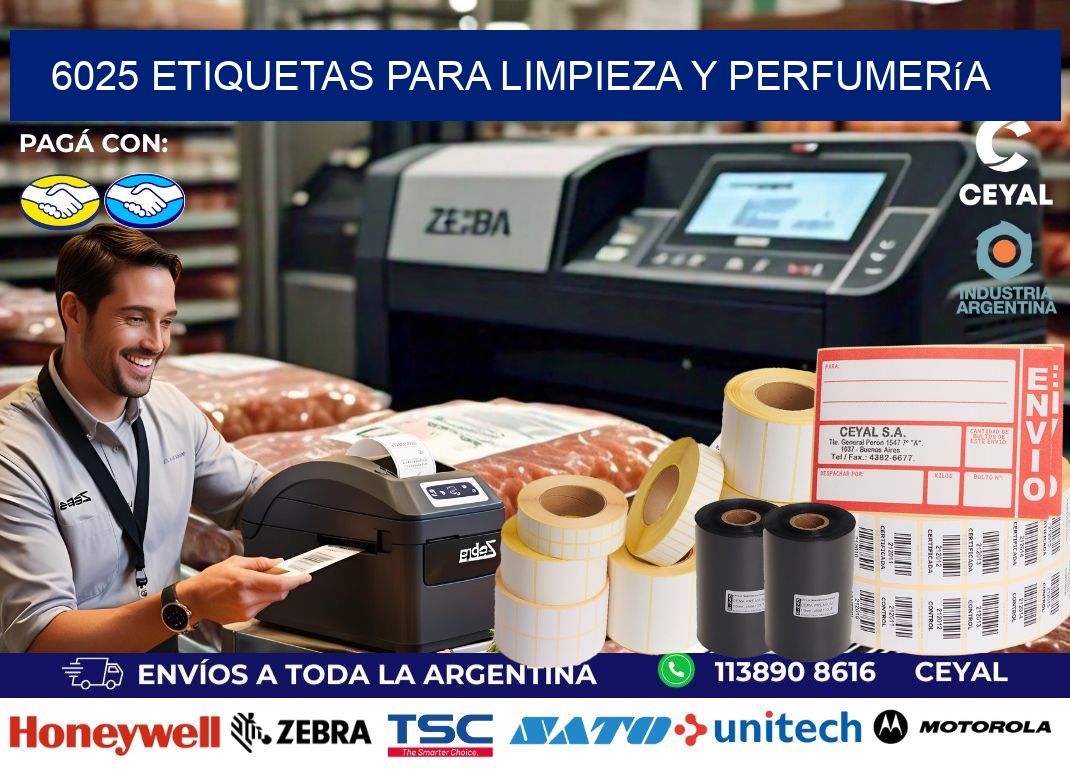 6025 Etiquetas para limpieza y perfumería