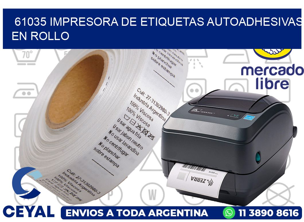61035 impresora de etiquetas autoadhesivas en rollo