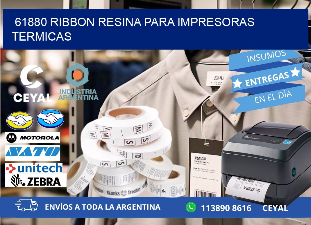61880 ribbon resina para impresoras termicas