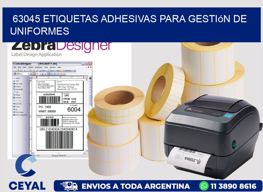 63045 Etiquetas adhesivas para gestión de uniformes