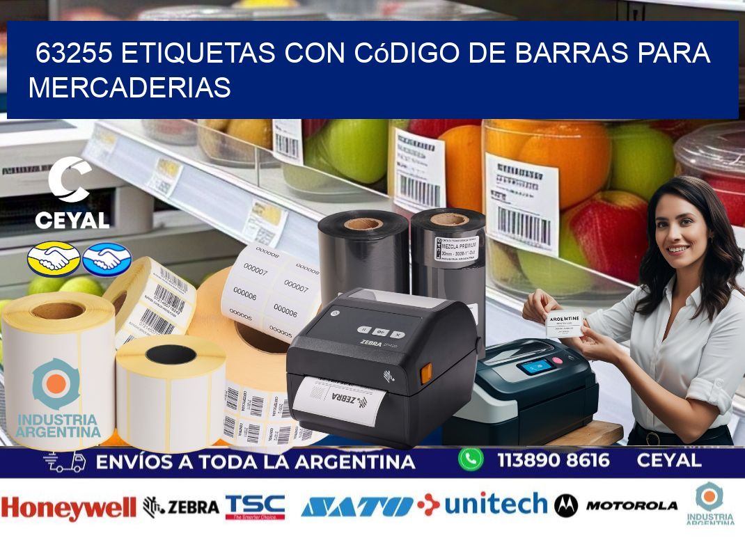 63255 etiquetas con código de barras para mercaderias
