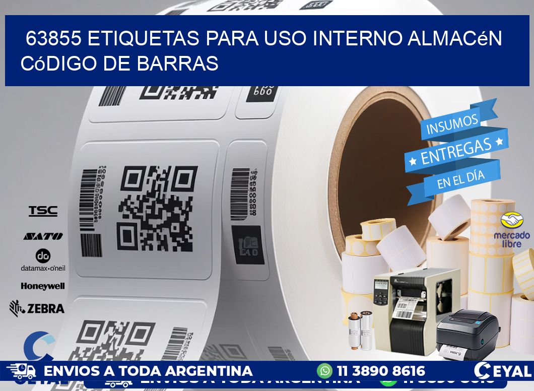 63855 etiquetas para uso interno almacén código de barras