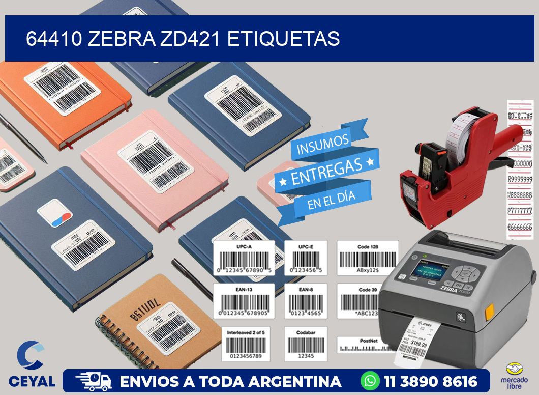 64410 Zebra ZD421 etiquetas