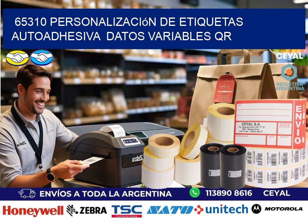 65310 Personalización de etiquetas autoadhesiva  datos variables QR