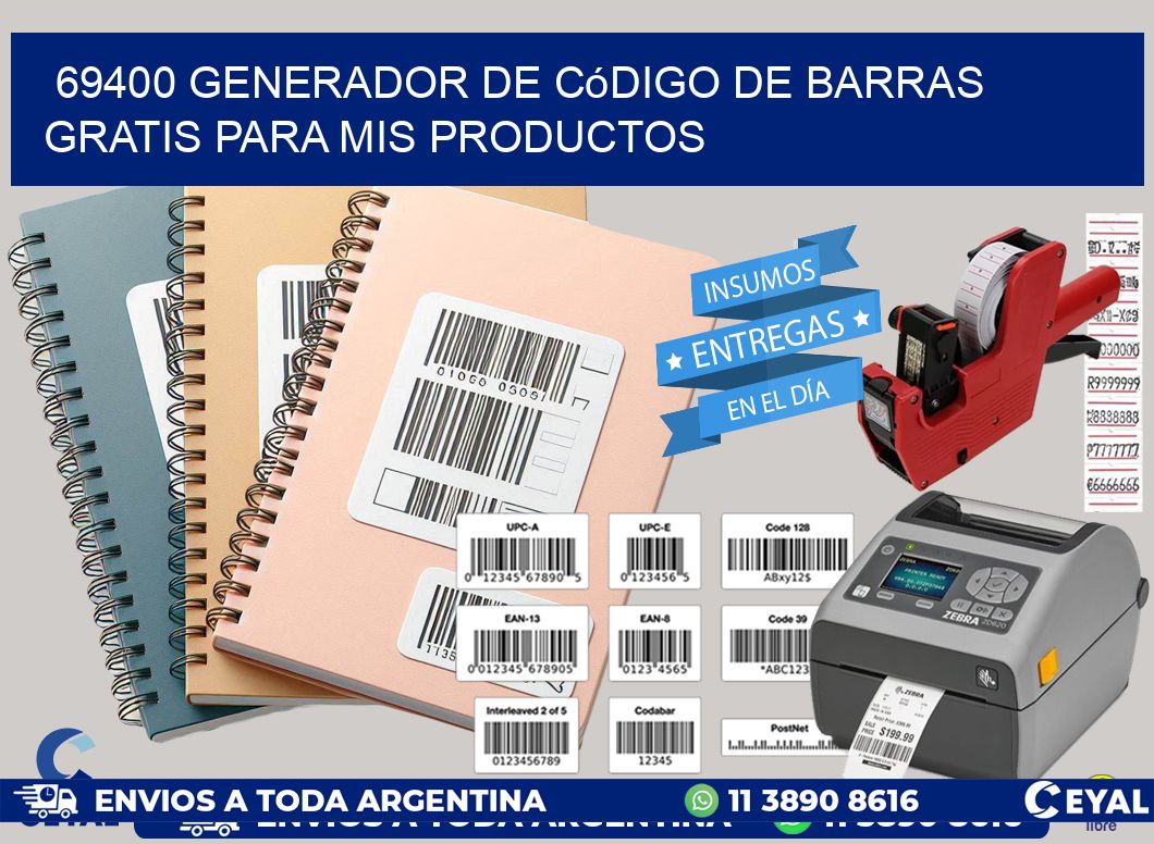 69400 Generador de código de barras gratis para mis productos