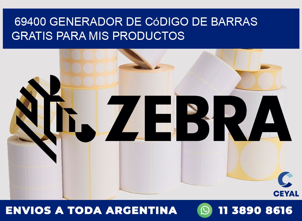 69400 Generador de código de barras gratis para mis productos
