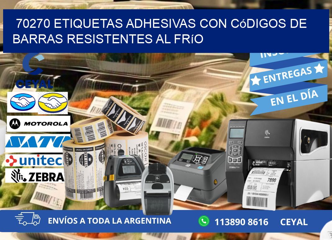 70270 Etiquetas adhesivas con códigos de barras resistentes al frío