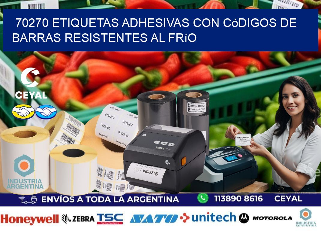 70270 Etiquetas adhesivas con códigos de barras resistentes al frío