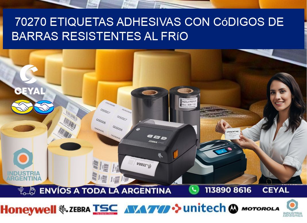 70270 Etiquetas adhesivas con códigos de barras resistentes al frío
