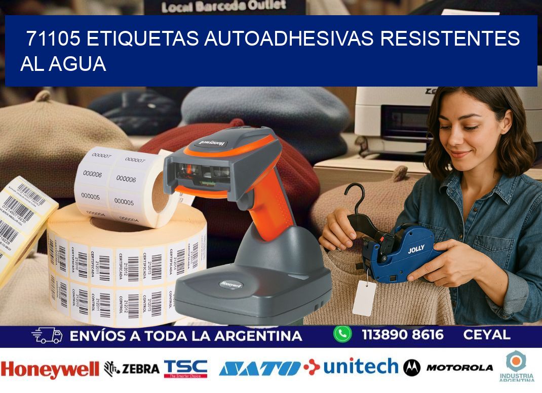 71105 etiquetas autoadhesivas resistentes al agua