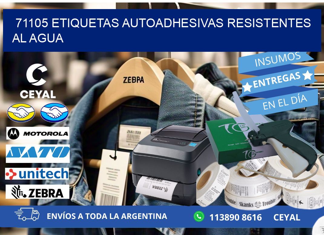 71105 etiquetas autoadhesivas resistentes al agua