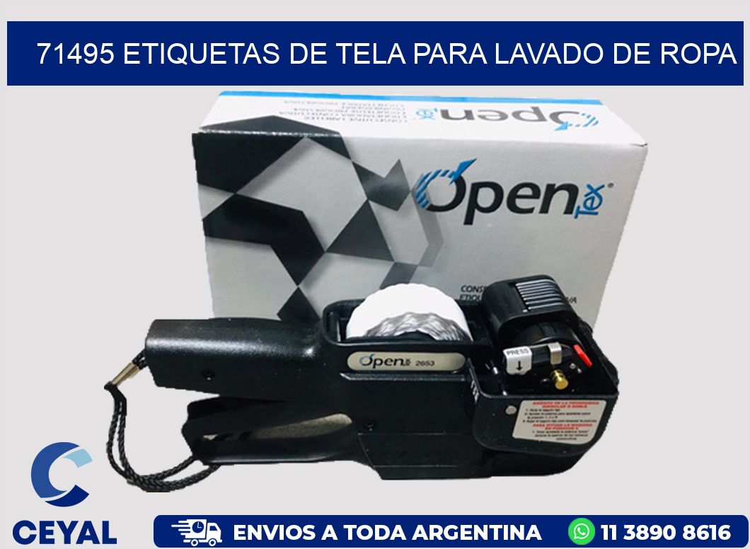 71495 Etiquetas de tela para lavado de ropa
