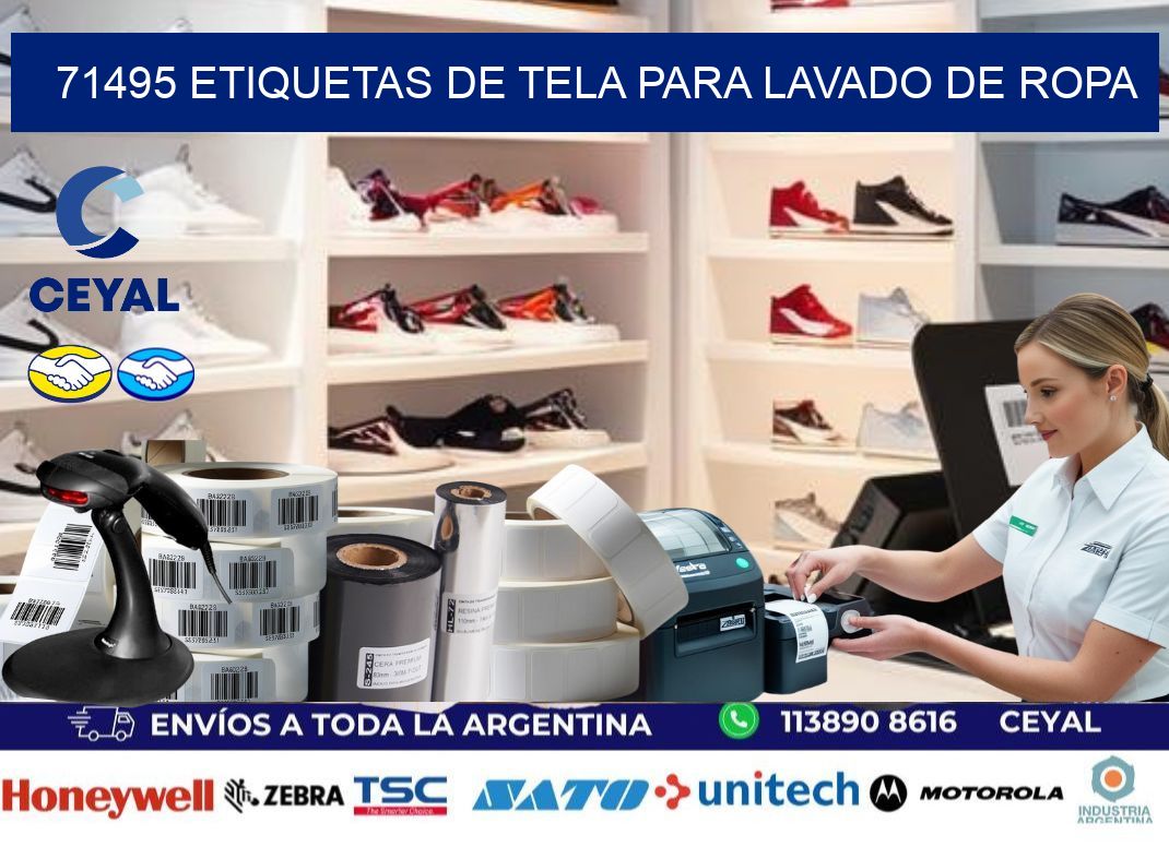 71495 Etiquetas de tela para lavado de ropa