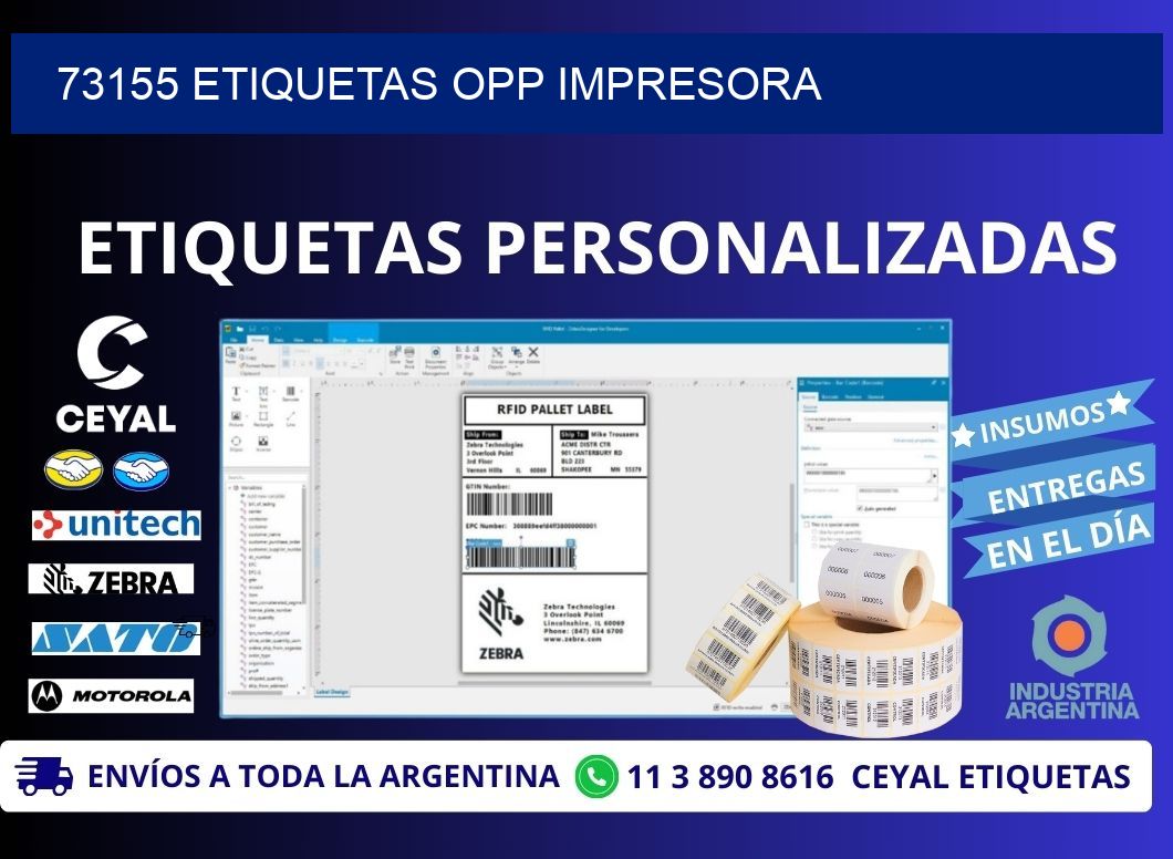 73155 etiquetas opp impresora