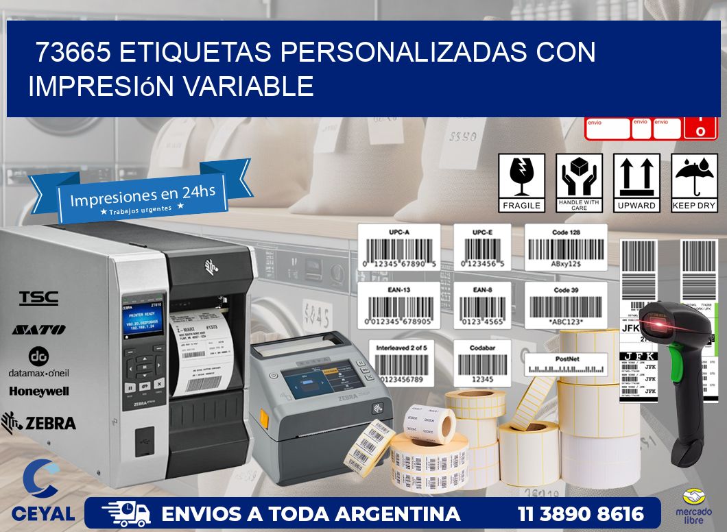 73665 etiquetas personalizadas con impresión variable