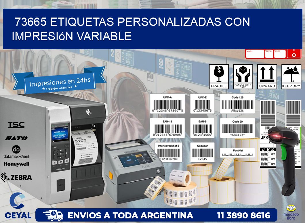 73665 etiquetas personalizadas con impresión variable