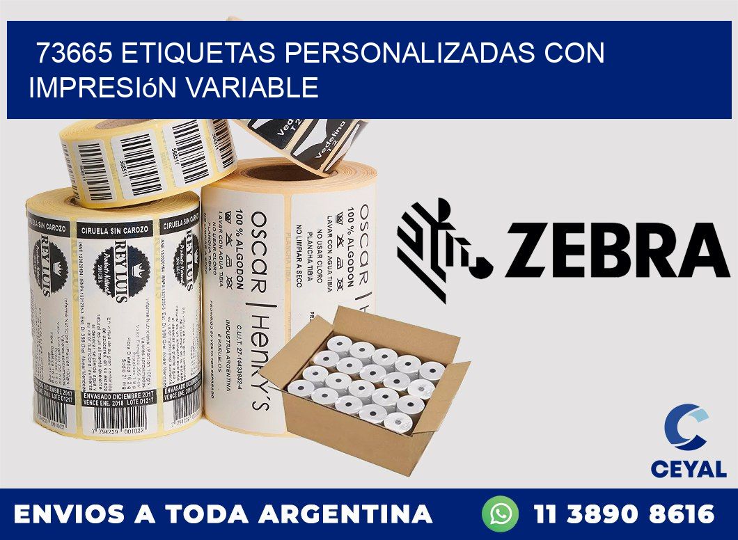 73665 etiquetas personalizadas con impresión variable