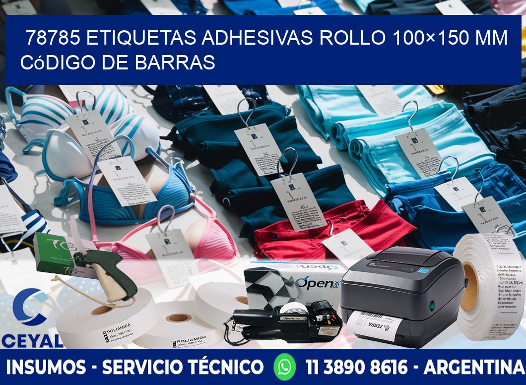 78785 etiquetas adhesivas rollo 100×150 mm código de barras
