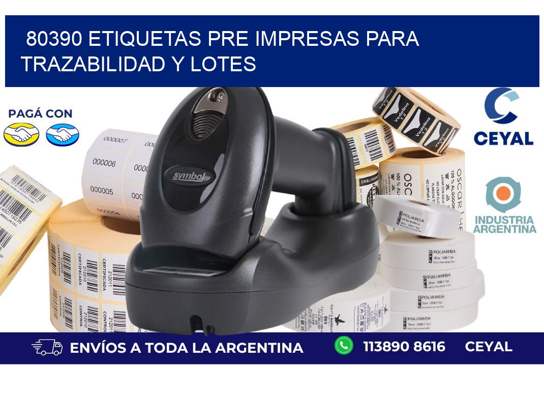 80390 etiquetas pre impresas para trazabilidad y lotes