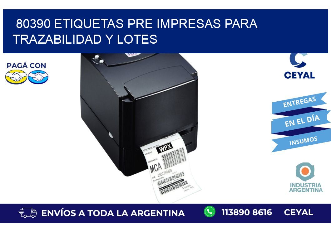 80390 etiquetas pre impresas para trazabilidad y lotes