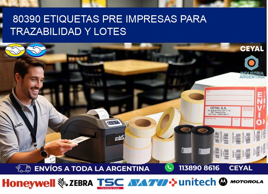 80390 etiquetas pre impresas para trazabilidad y lotes