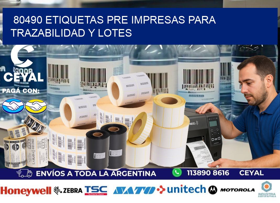 80490 etiquetas pre impresas para trazabilidad y lotes