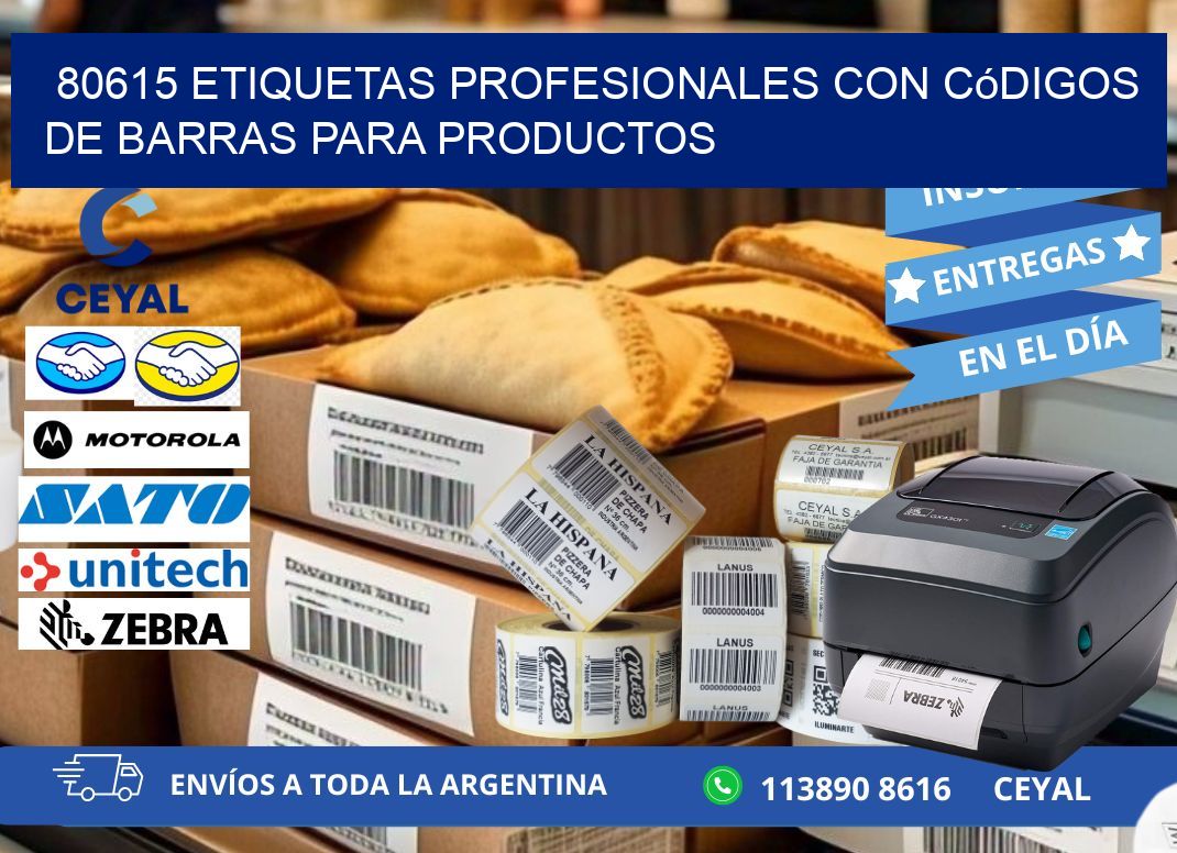 80615 Etiquetas profesionales con códigos de barras para productos