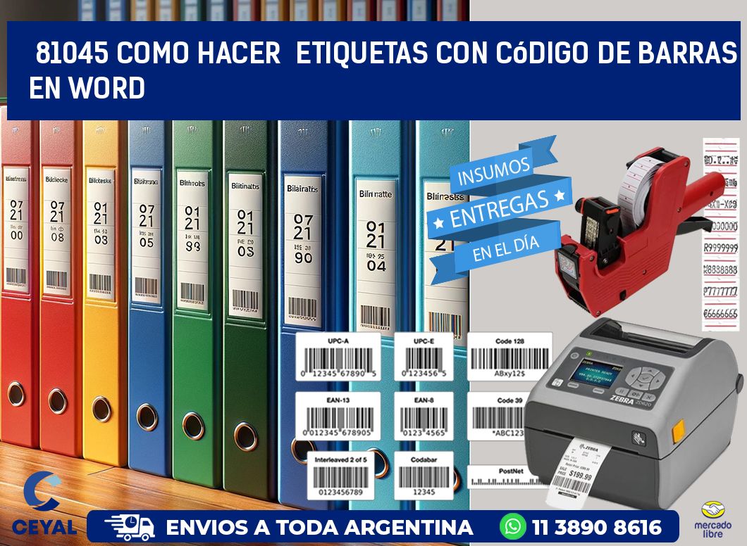 81045 Como hacer  etiquetas con código de barras en Word
