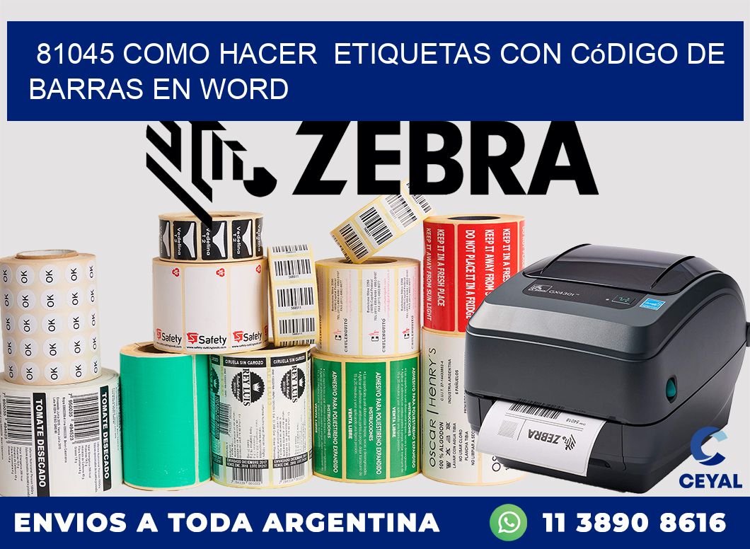 81045 Como hacer  etiquetas con código de barras en Word