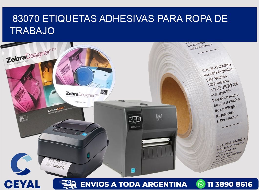 83070 Etiquetas adhesivas para ropa de trabajo