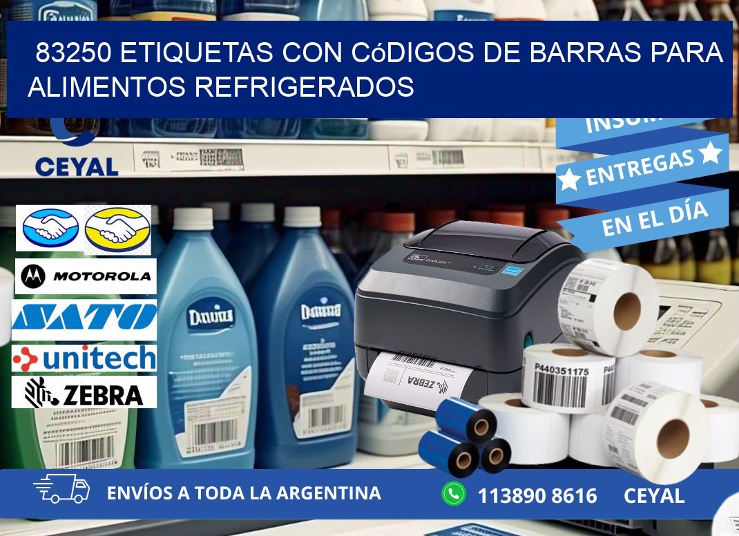83250 Etiquetas con códigos de barras para alimentos refrigerados