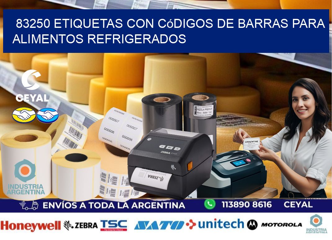 83250 Etiquetas con códigos de barras para alimentos refrigerados
