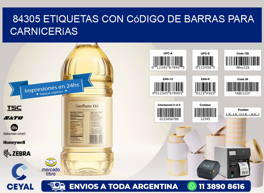 84305 etiquetas con código de barras para carnicerías