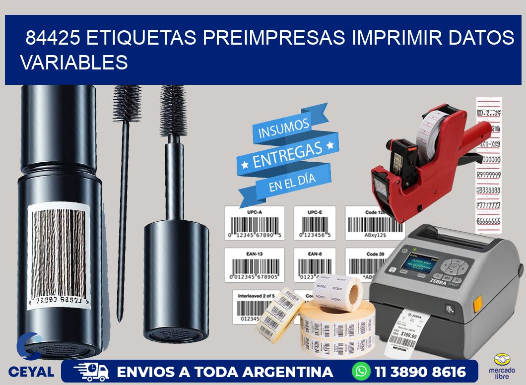 84425 Etiquetas preimpresas imprimir datos variables