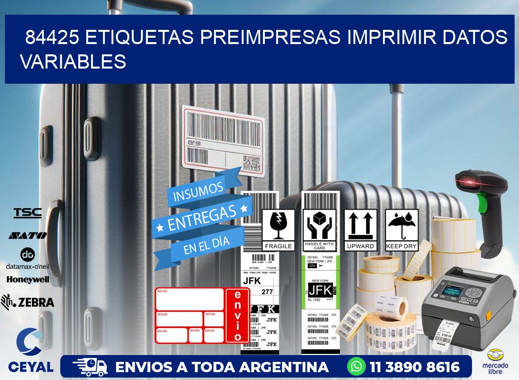 84425 Etiquetas preimpresas imprimir datos variables