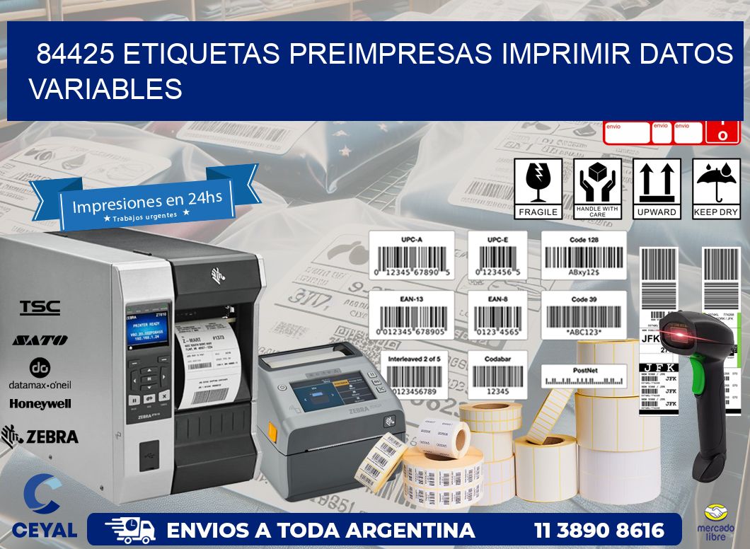 84425 Etiquetas preimpresas imprimir datos variables