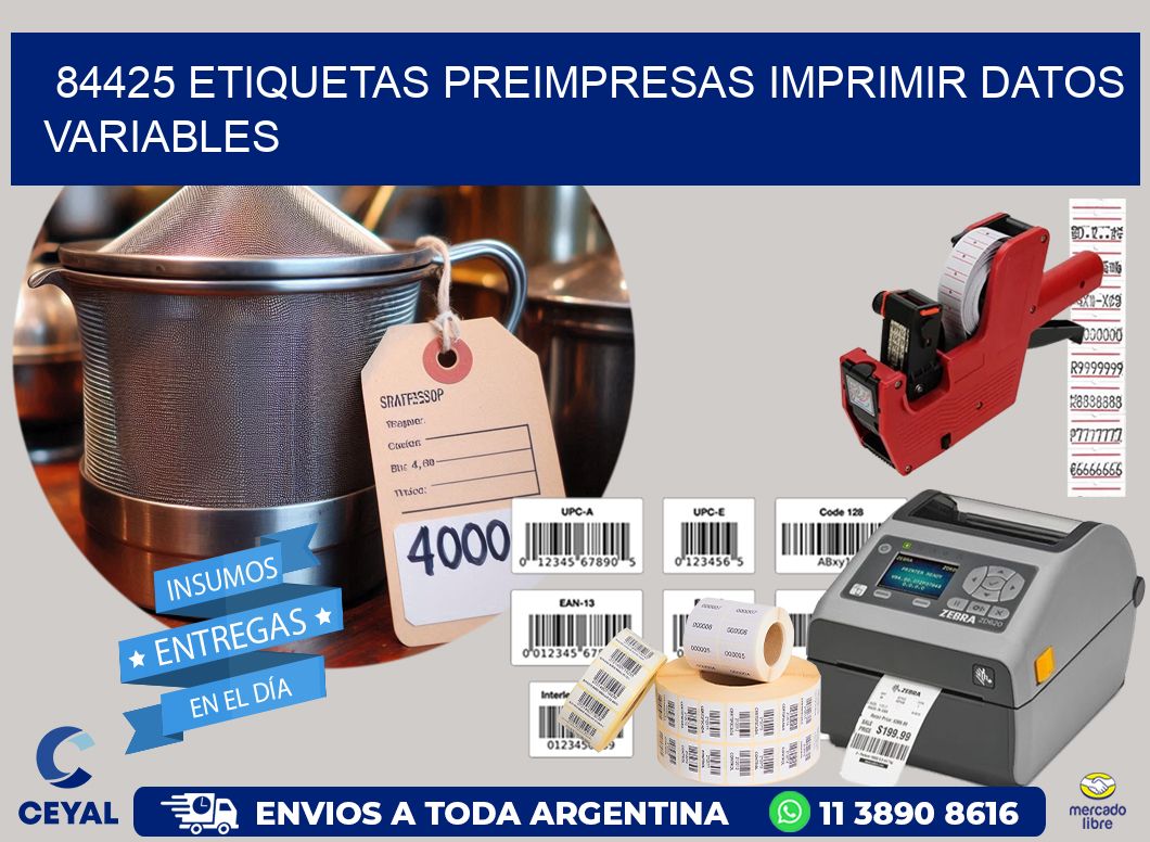 84425 Etiquetas preimpresas imprimir datos variables