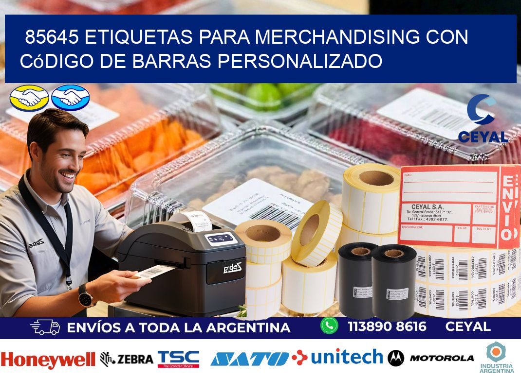 85645 etiquetas para merchandising con código de barras personalizado