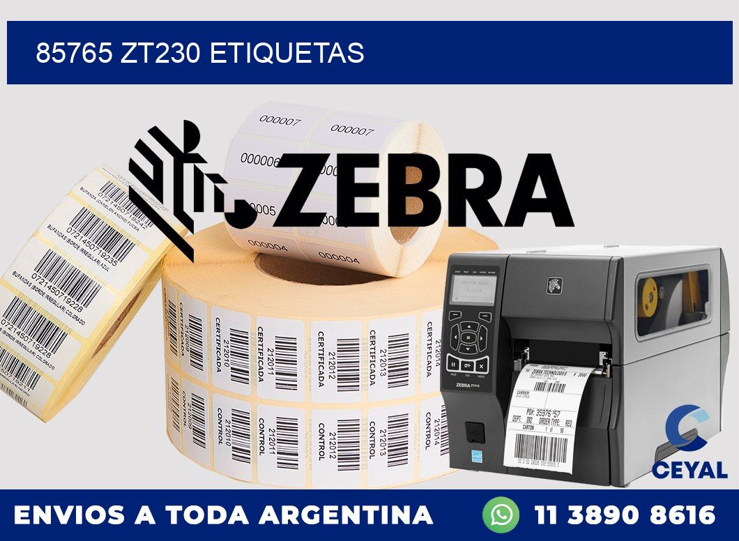 85765 ZT230 etiquetas