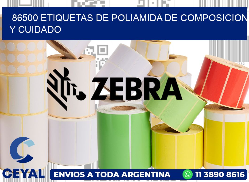 86500 etiquetas de poliamida de composicion y cuidado
