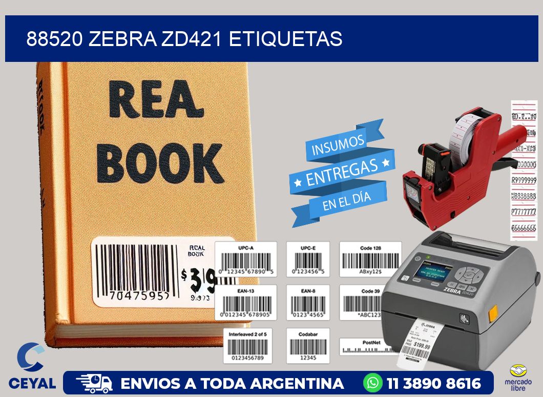 88520 Zebra ZD421 etiquetas
