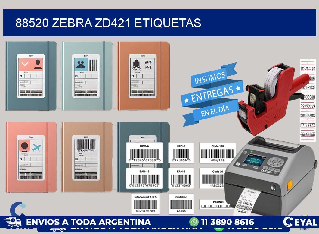 88520 Zebra ZD421 etiquetas