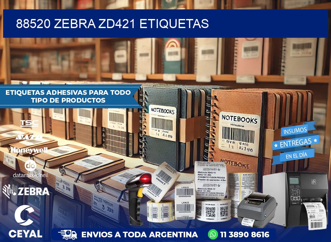 88520 Zebra ZD421 etiquetas