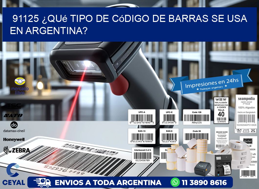 91125 ¿Qué tipo de código de barras se usa en Argentina?