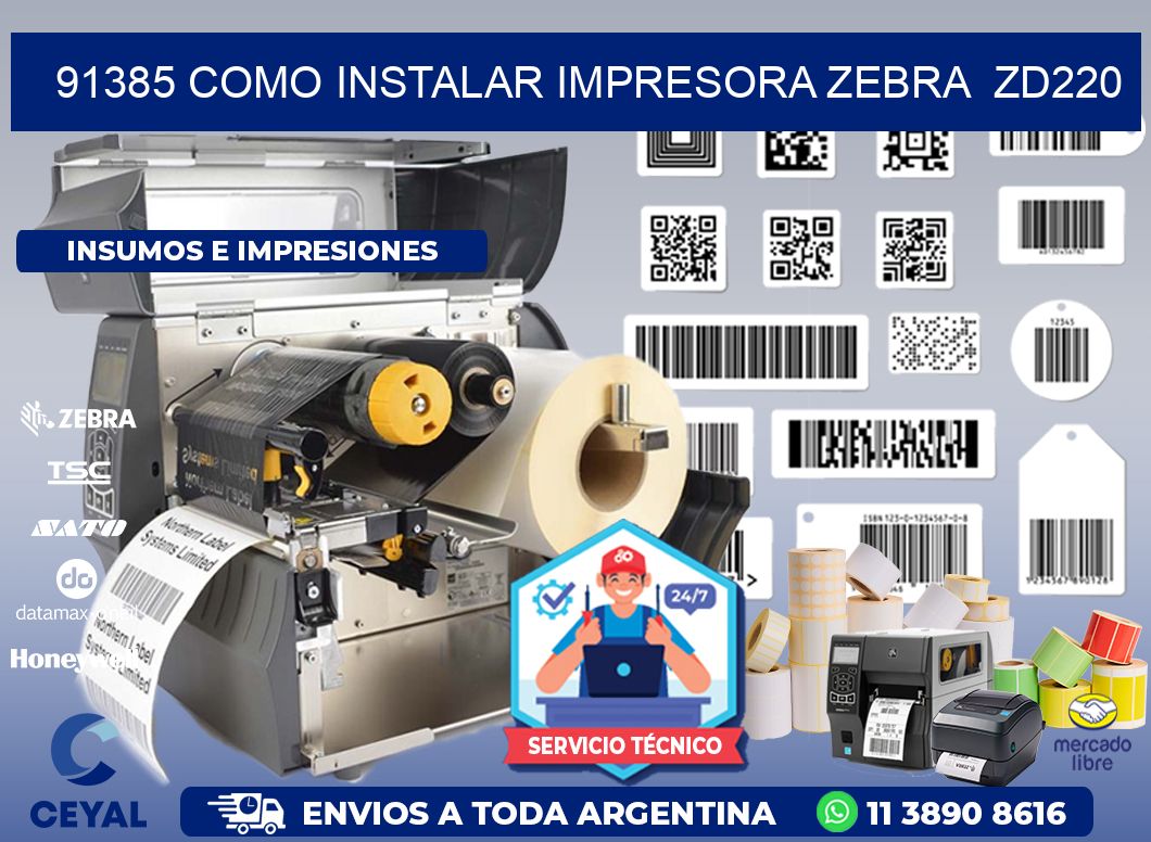 91385 Como instalar impresora Zebra  ZD220