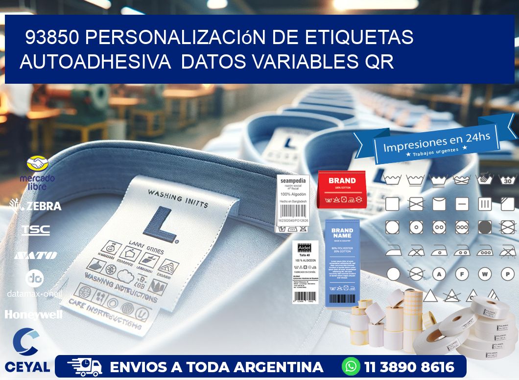 93850 Personalización de etiquetas autoadhesiva  datos variables QR