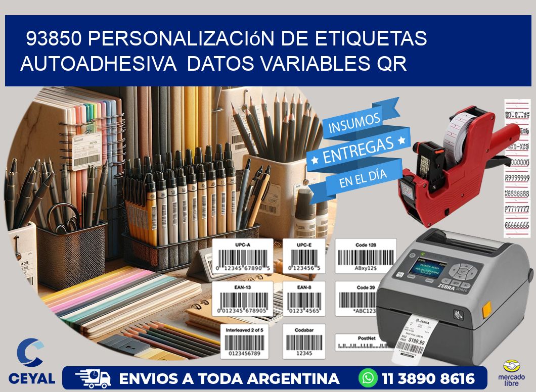 93850 Personalización de etiquetas autoadhesiva  datos variables QR