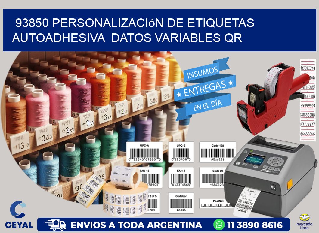93850 Personalización de etiquetas autoadhesiva  datos variables QR