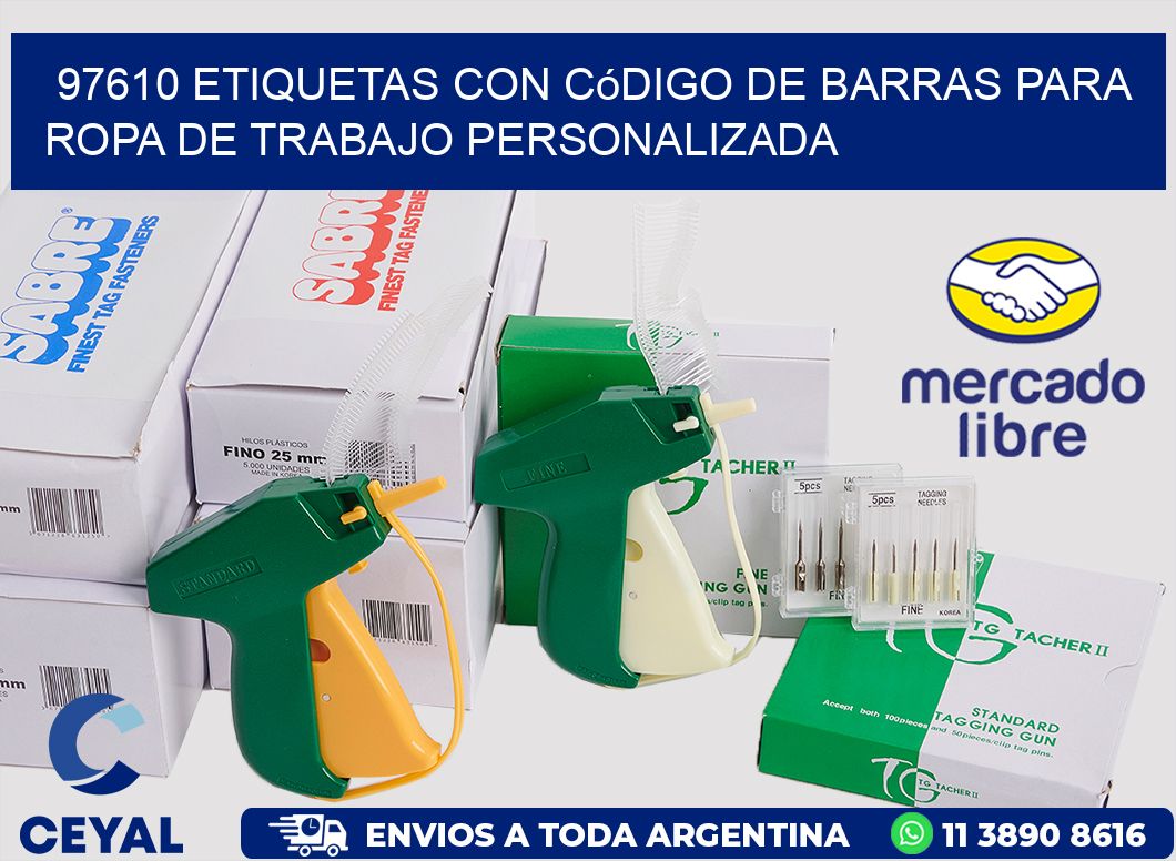 97610 Etiquetas con código de barras para ropa de trabajo personalizada